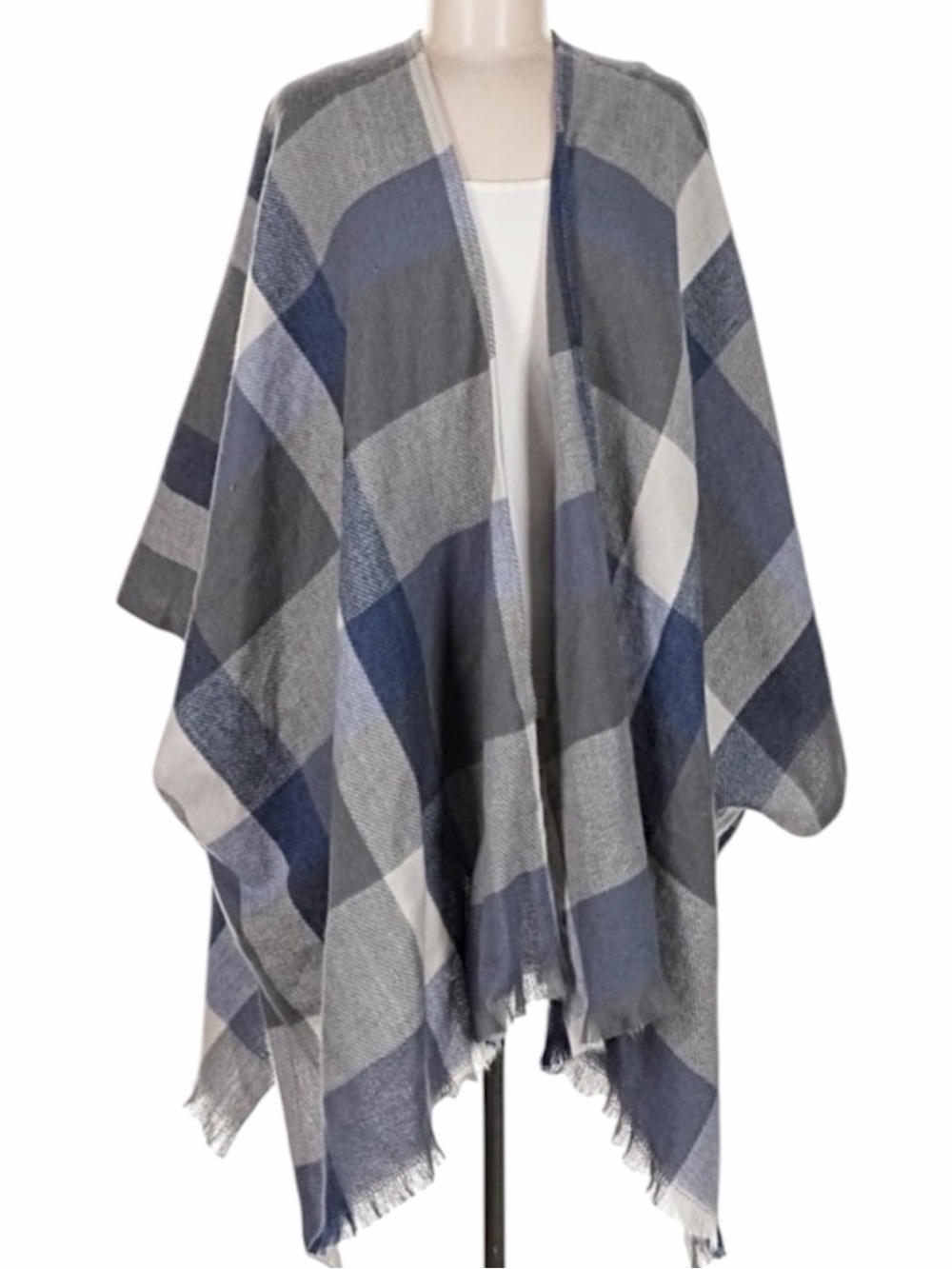 Lucky Brand Plaid Ruana Wrap – One Size
